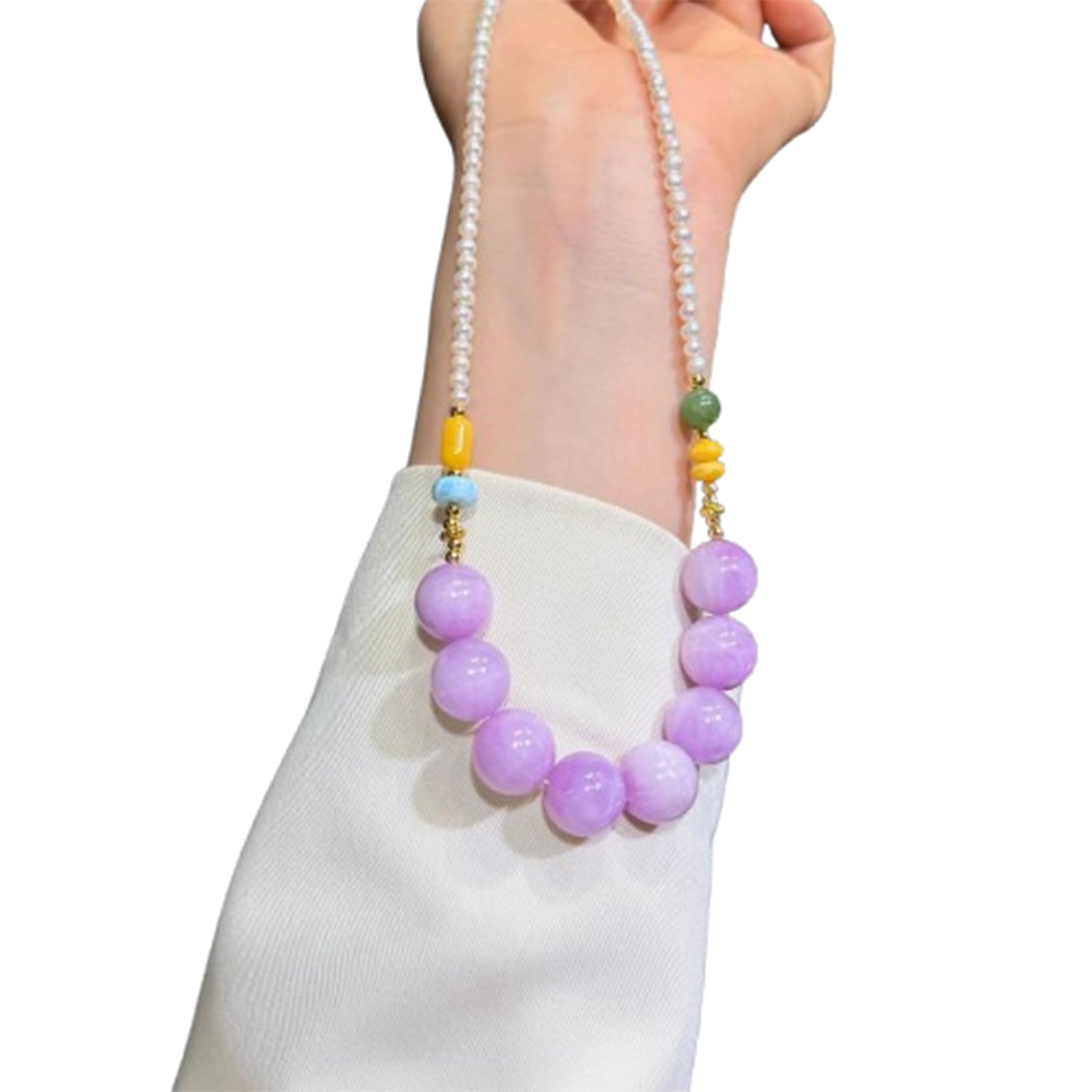 Collar de Cristal Sencillo y único para Mujer, Gargantilla de Cuentas de kunzita Natural, joyería de Moda Hecha a Mano con Cuentas, Regalo de meditación