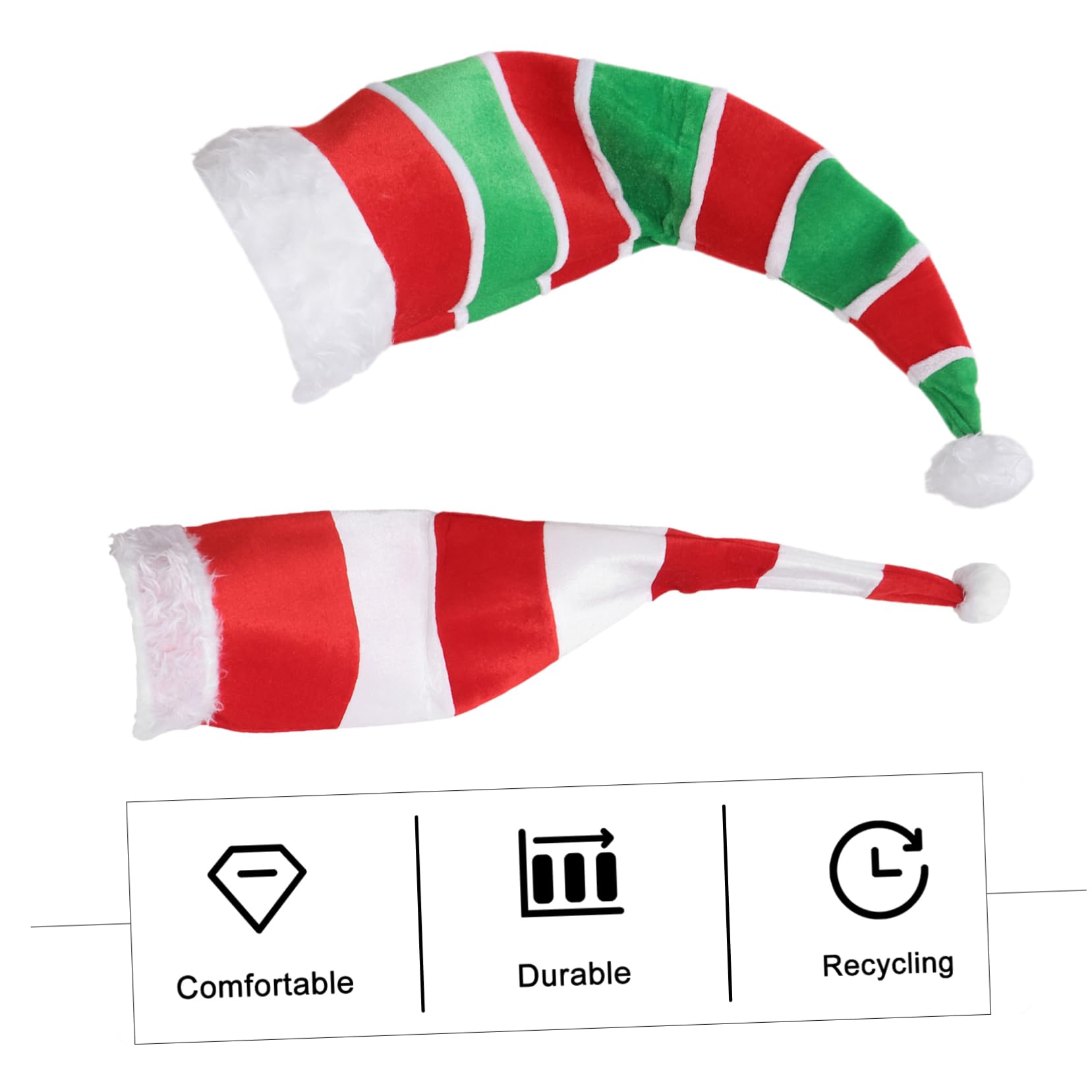 KOMBIUDA 2pezzi Cappello Di Natale Per Folletto Cappello Da Folletto Per Feste Natalizie Accessori Da Cosplay Per Capelli Rosso e Verde Per Feste e Natale