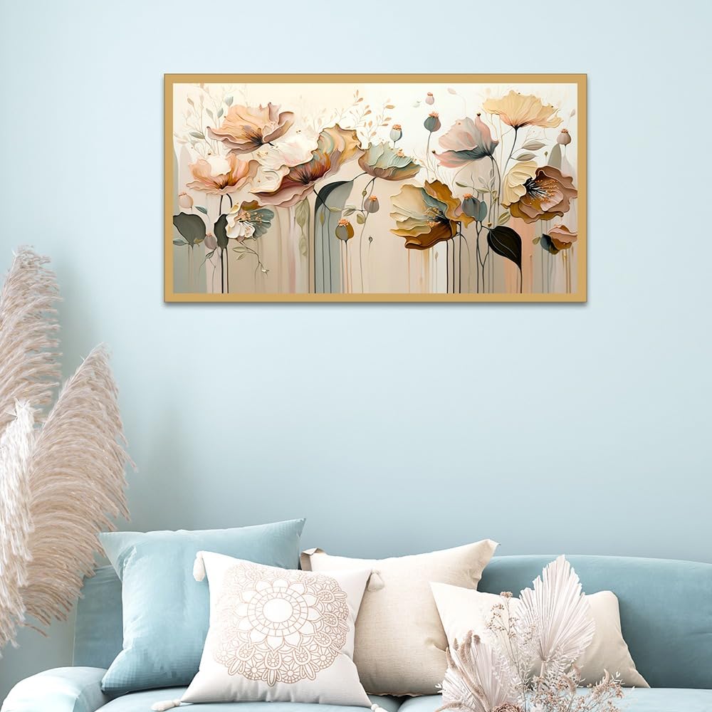 DEKORSTATION Blossom Abstract Flower Aesthetic Canvas Wall Painting | Painting for Wall Decoration | Canvas Paintings for Living Room | Flower Paintings with Frame | Size: 12x24 Inch (FF_754DS) (B0D5VQL5JZ) Amazon Price History, Amazon Price Tracker