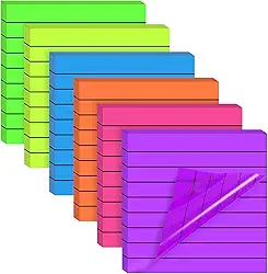 6 blocos para fazer para listar notas adesivas, 300 folhas forradas bloco de notas de cores sortidas lista de lembretes para agenda diária, lista de verificação de reuniões, materiais de escritório em