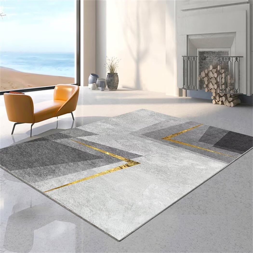 Decoration chambre ado tapis oriental gris et minimaliste de 160X230cm