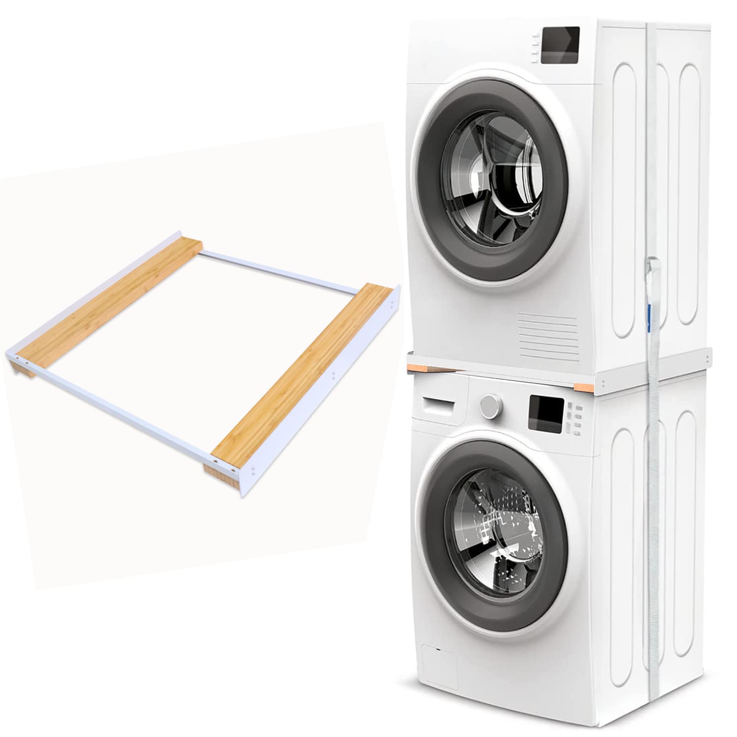 kiss core Universal Stacking Kit for Waching Machines/Universal Washing Machine Tumble Dryer Shelf Stacker Washer Dryer Intermediate Frame Stacking Bracket Kit