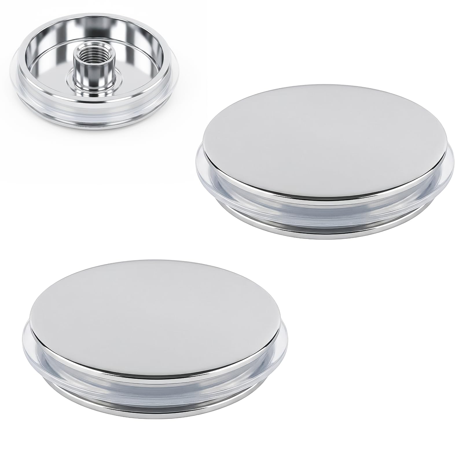 GZYCKJ 2 Pcs Bathroom Sink Stopper, Pop Up Sink Plug Replacement Push Button Click Clack 38mm for Basin Silver