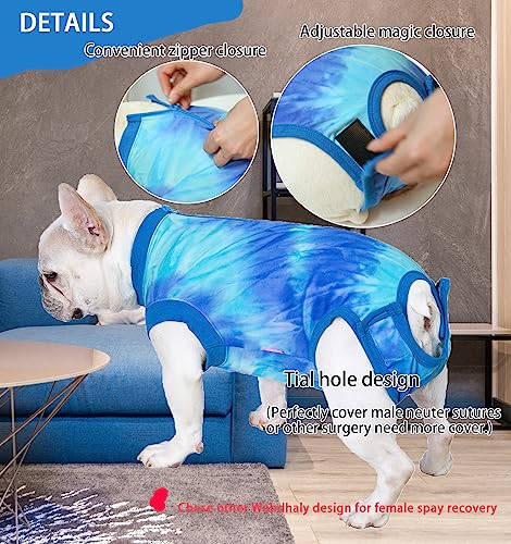 Image of Recovery Suit for Dogs,Dog Cone Alternative Zipper Surgery Suit Female Spay,Soft Dog Surgery Suit for Anti Licking,Breathable Surgical Suit for Dogs Female Spay