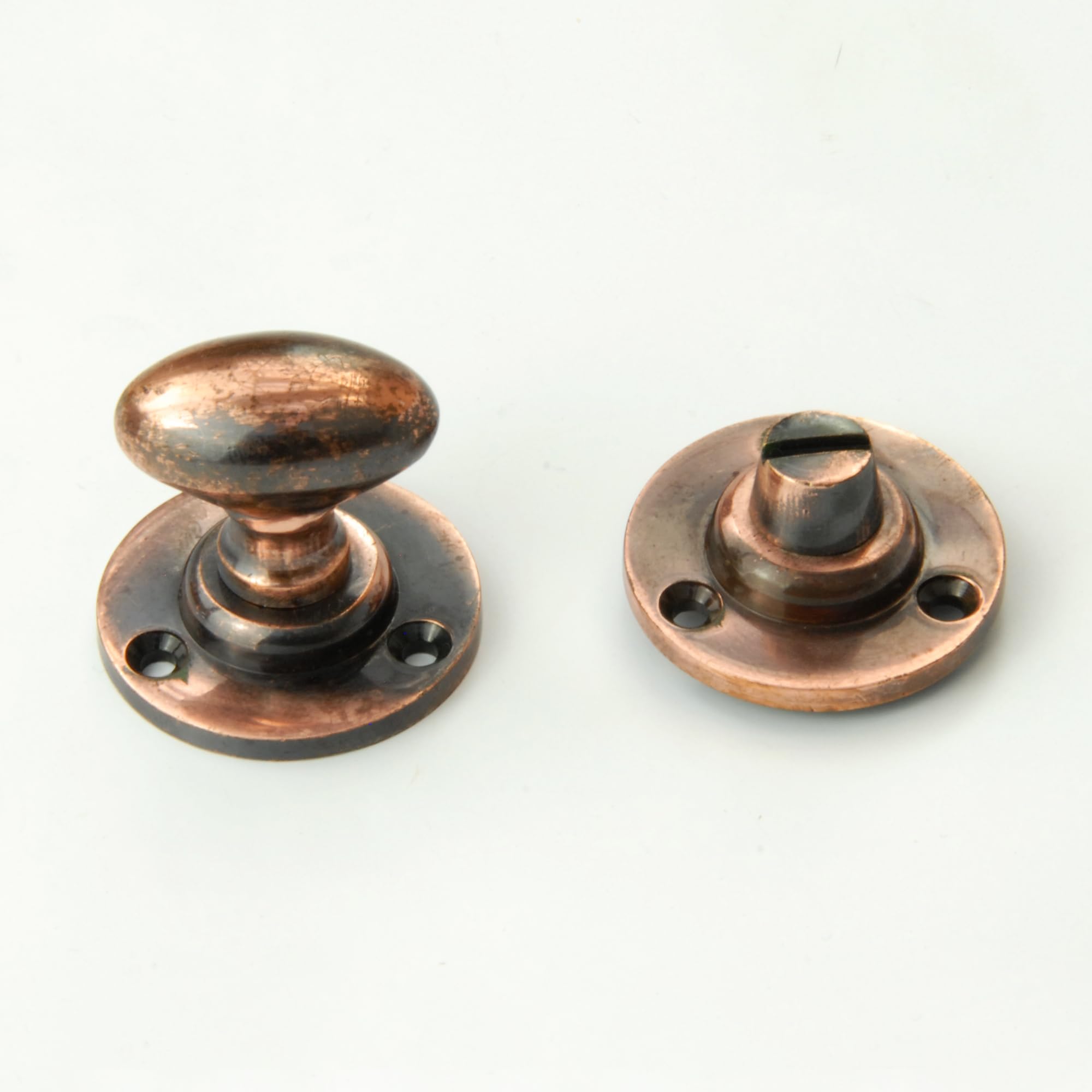 UNDERGROUND PARTS Jones & Grey Regency Solid Brass Oval Bathroom Lock Thumb Turn Handle & Release - Antique Copper