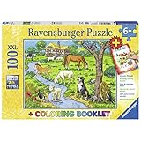 Ravensburger ラベンスバーガー ジグソーパズル 100ピース 牧場の動物たち(ぬりえ付き) 13696 4