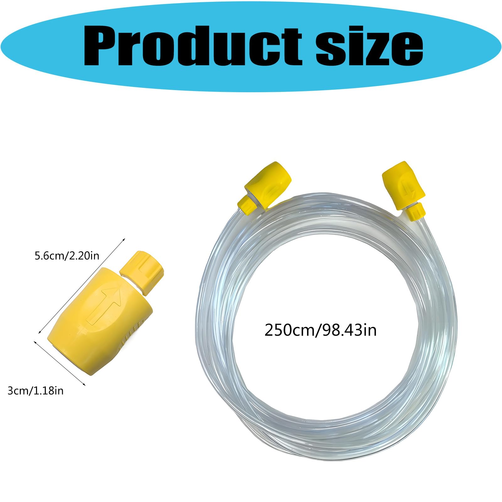 Manguera de succión de PVC transparente con amarillo, Puzzi spr 2,5 m