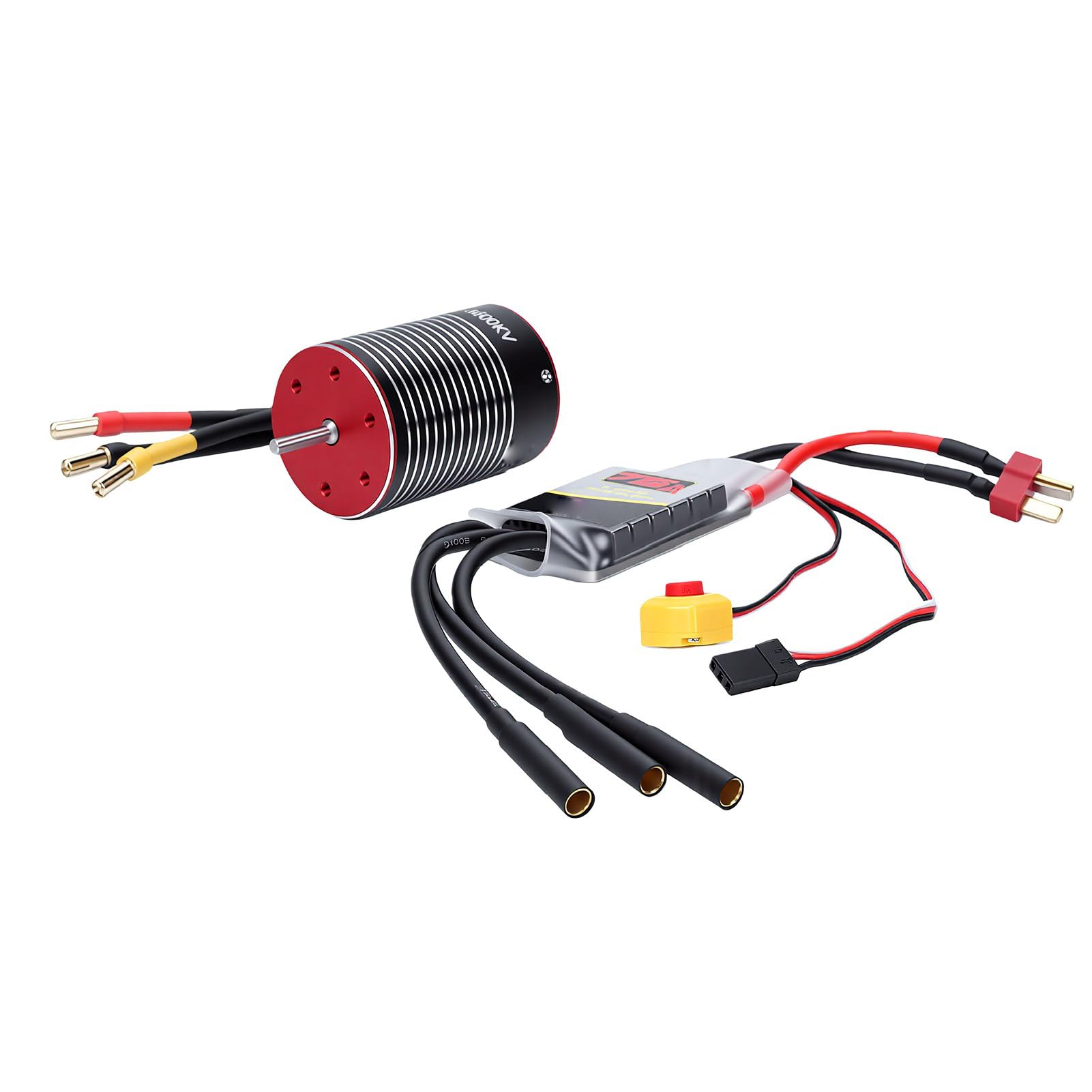 Topiky Profesjonalny Bezszczotkowy Silnik RC 3650 3600KV z kombinacją 75A ESC dla Pojazdów RC 1/10, Ulepszone Funkcje Bezpieczeństwa