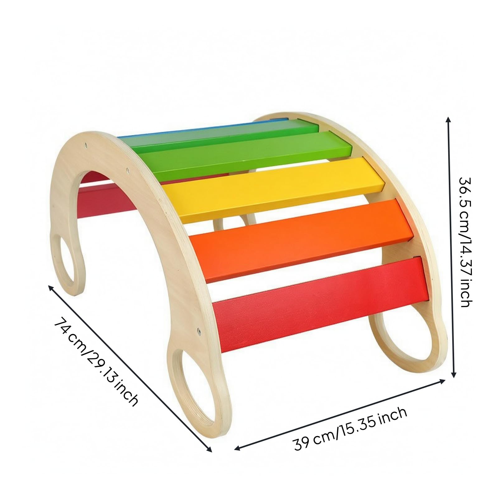Children Balance Tavola Equilibrio Arco Arrampicata Dondolo Bambini Legno con Superficie a Doghe Facilita Presa E Scalata Sviluppo Motricità