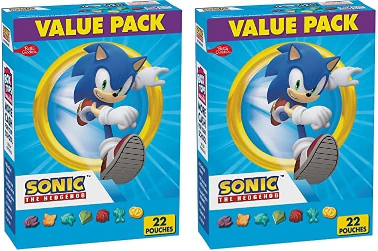 Betty Crocker Sonic Fruit Flavored Snacks, Treat Pouches, Value Pack, 22 ct (Pack of 2)