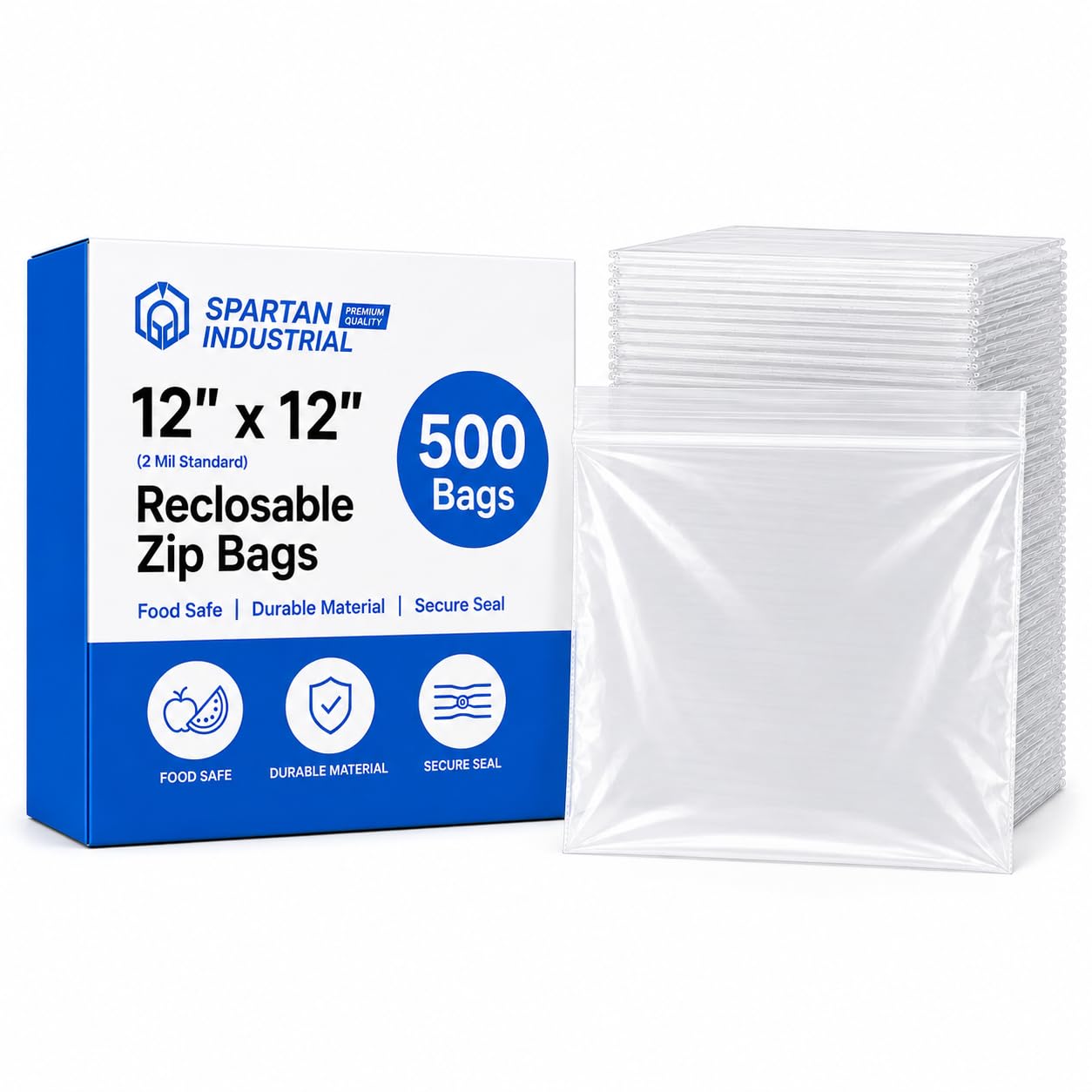 Spartan Industrial 12 x 12 reclosable zip bags