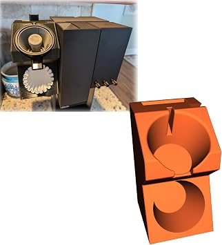 Coffee Maker Accessory Caddy for xBloom Studio Filters, Friction-Fit Storage Dock for Omni Dripper 2 & xPods, Keeps Counter Tidy with Behind-Grinder Mount Black