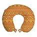 ABAKUHAUS azteco Cuscino da Viaggio, Folcloristiche Triangoli Suns, Accessorio in Schiuma di Memoria per Viaggio, 30 cm x 30 cm, Arancione, Giallo, Borgogna