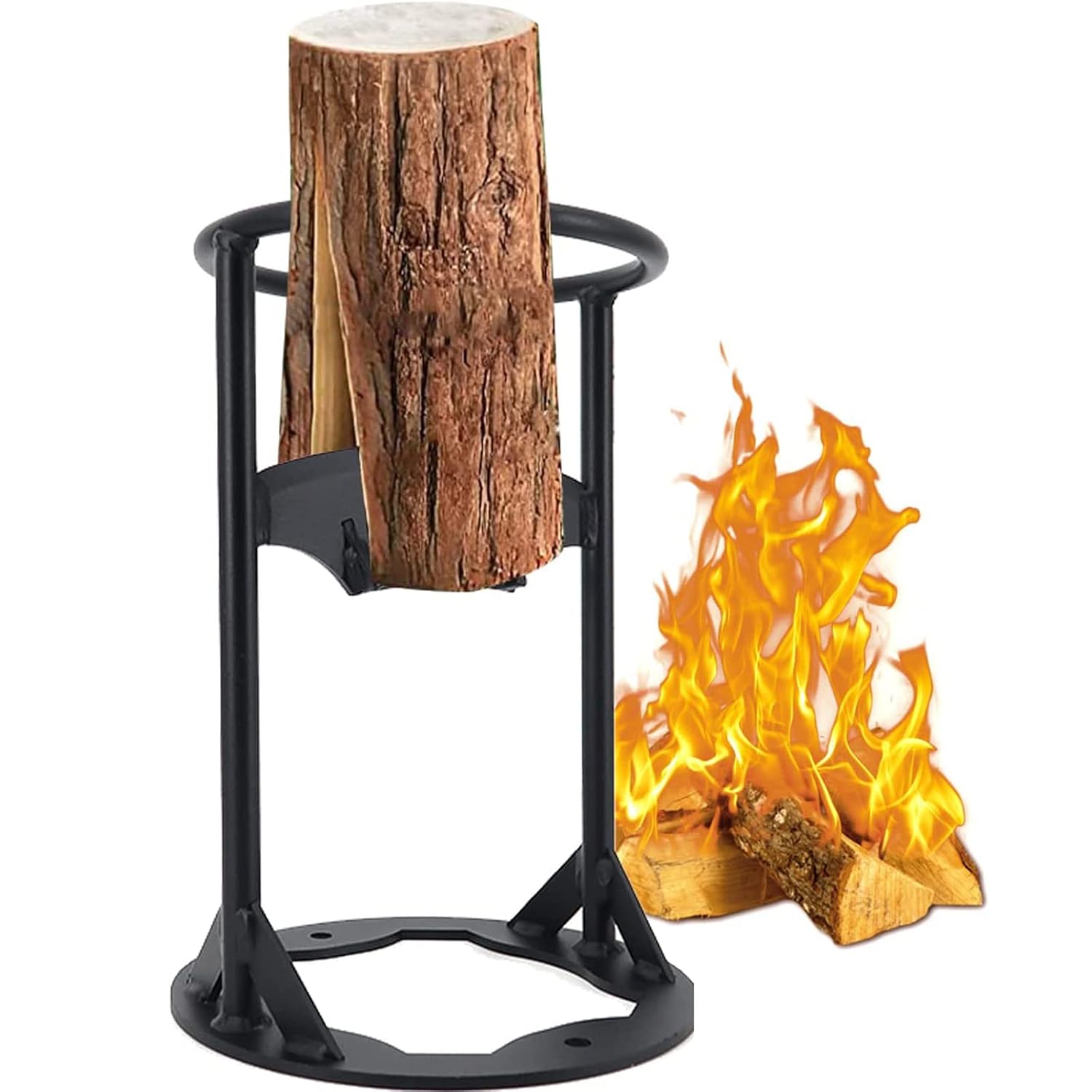 Lotvic Fendeur De Bûches Manuel - Fendeuse Bois Avec 4 Vis Pour Cheminée Et Poêle, Noir