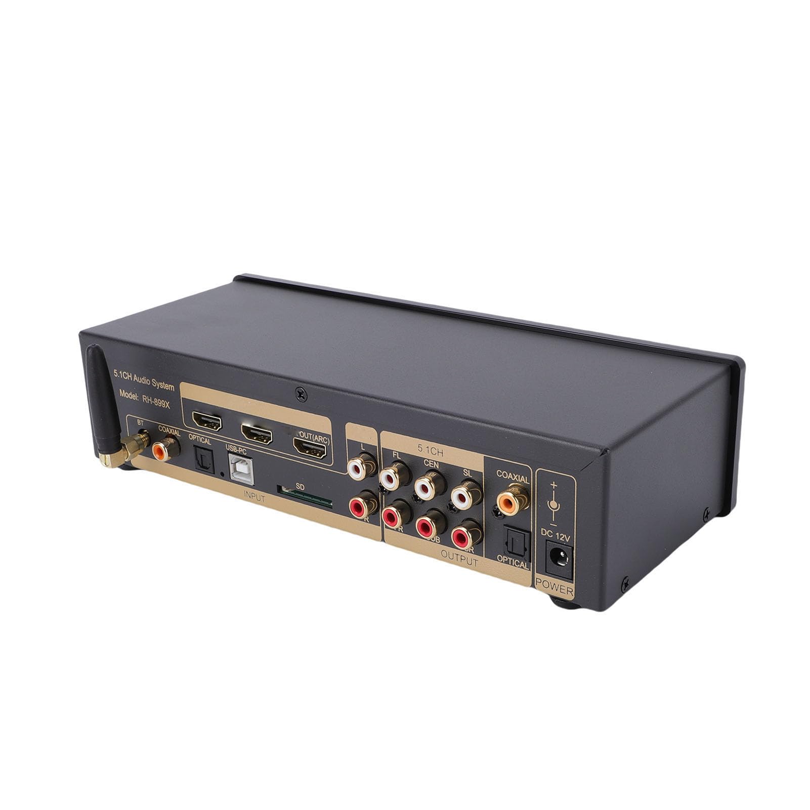 VBESTLIFE 5.1 Surround Sound Decoder, DTS AC3 LPCM Audio Decoder mit Bluetooth 5.0, Optischer Koaxialeingang, für Heimkino-DVD-Player TV-Set-Top-Box (EU-Stecker)