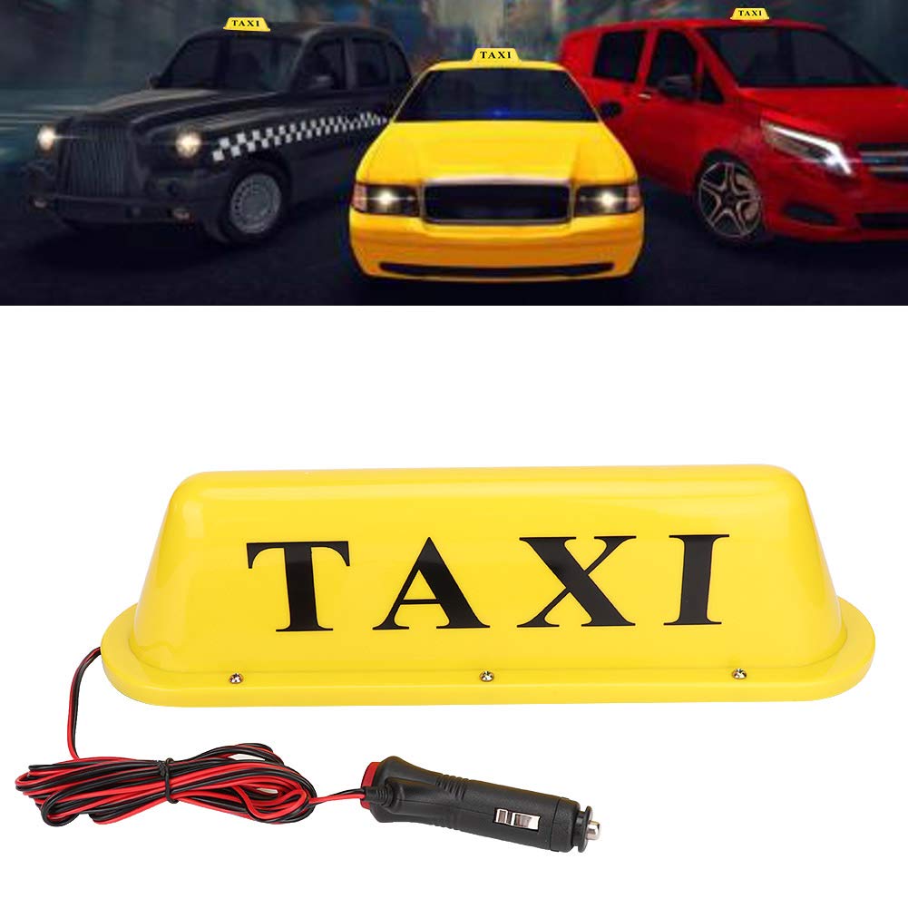 Señal De Taxi, Letrero Taxi, Luz Techo Taxi con Iman, Impermeable Parte Superior Led Iluminado Lámpara Letrero Light up Sign Decor Bombillas Magnético Coche 12V Amarillo Automóviles Driver Indicadora