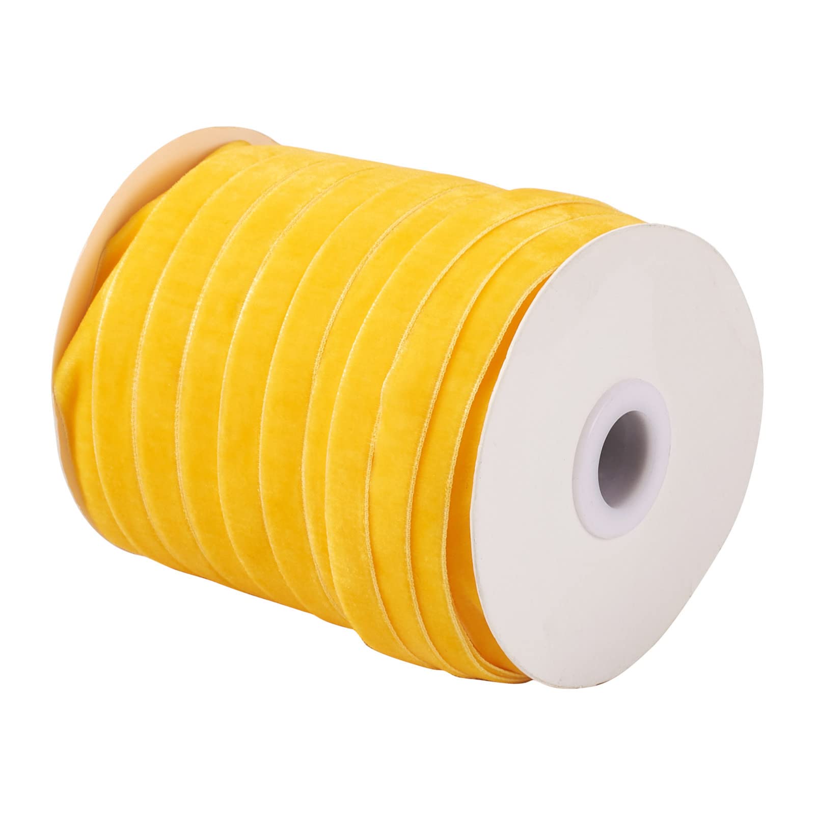 Pandahall 50 Yards Velvet Ribbon 3/8 inch Single Face Satin Ribbon Roll Decorating Lace Trim for Gift Package Wrapping Hair Bow Clips Making Orange Color - Image 2