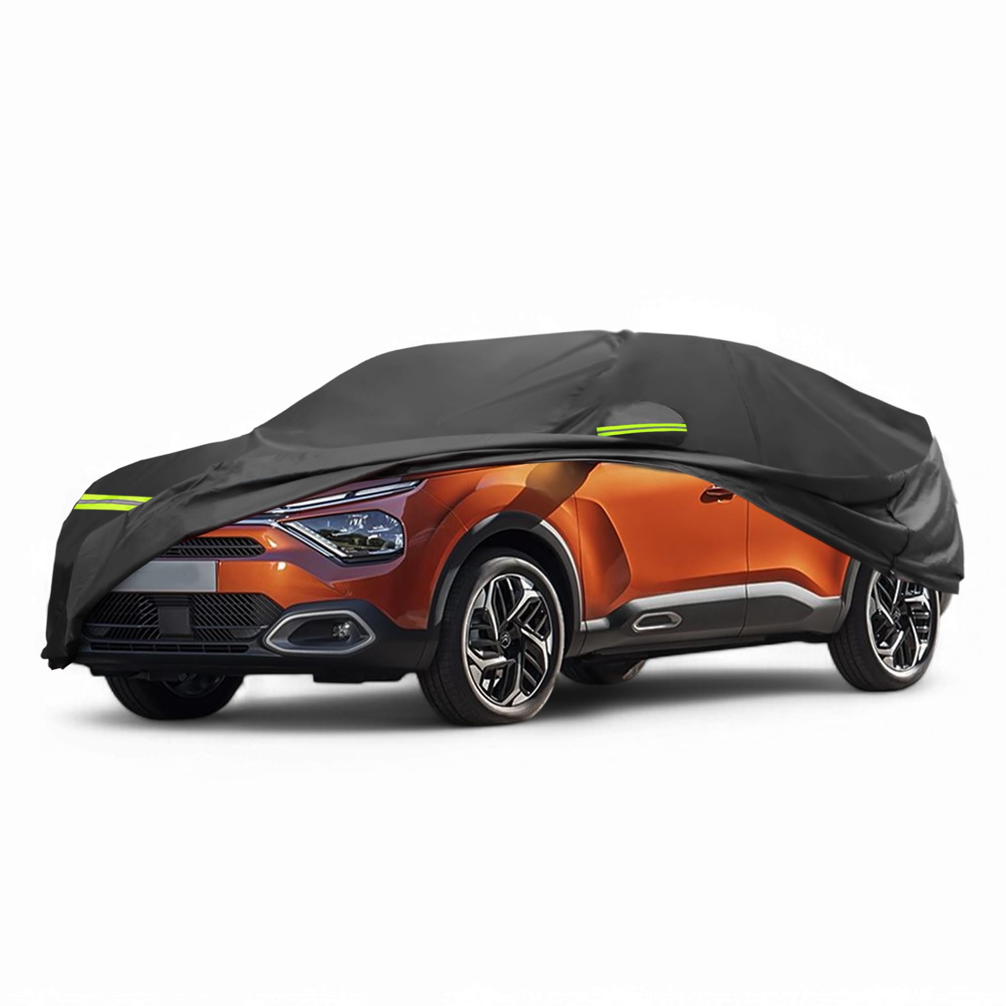 A ABSOPRO Funda de Coche para Citroen C4 II Sedán 2010-2020 210D-PU Exterior Funda de Coche Completa para Todo Clima Impermeable a Prueba de Viento Protección Solar con Cremallera