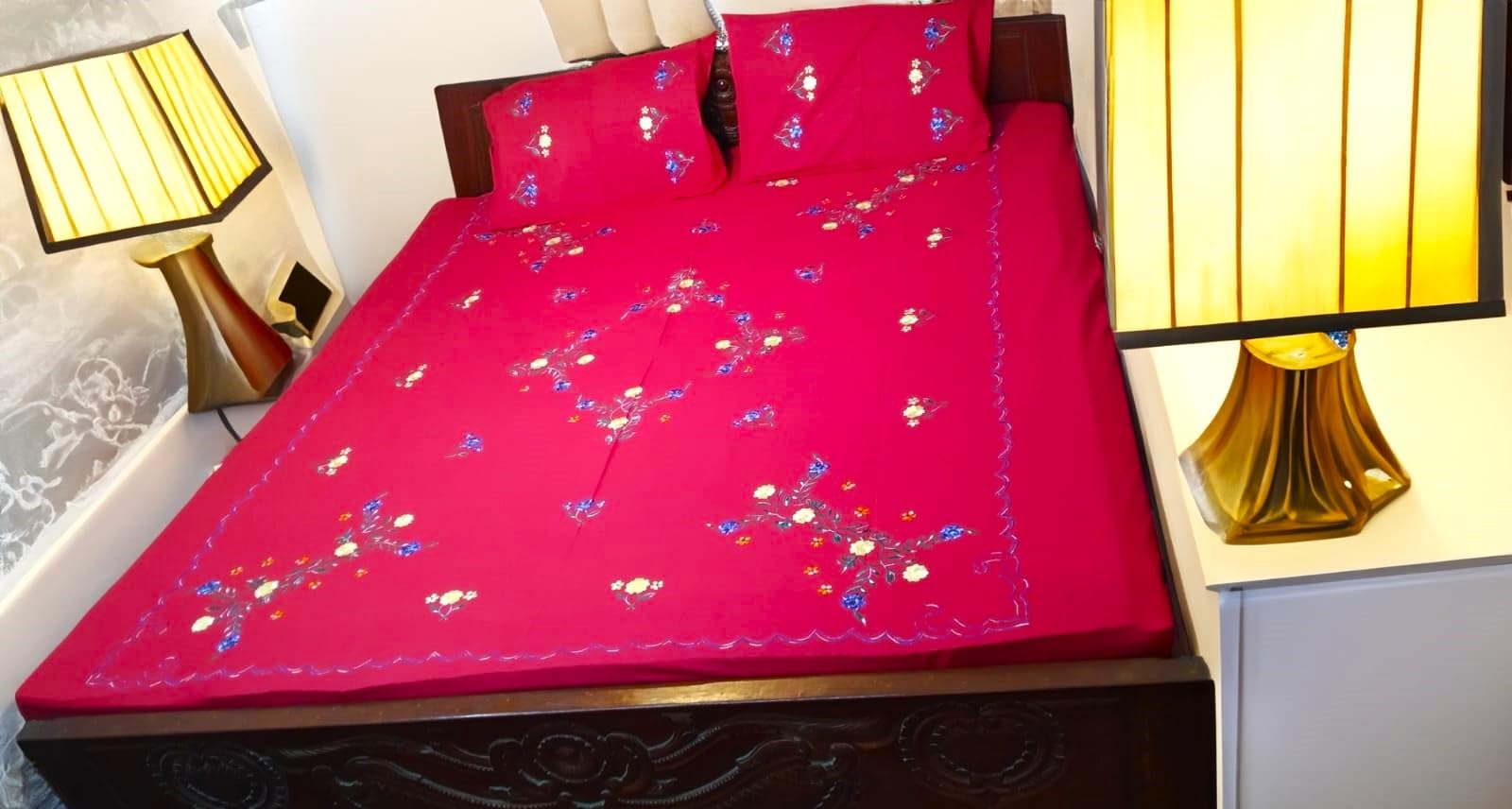 See full amazon price history chart for Arsha Chikankari 100% Cotton Bedsheet for Double Bed with 2 Pillow Covers – Breathable, Soft Touch Floral Embroidered Sheet - Complete Bedding Set (Bright Red) Arsha Chikankari 100% Cotton Bedsheet for Double Bed with 2 Pillow Covers – Breathable, Soft Touch Floral Embroidered Sheet - Complete Bedding Set (Bright Red) (B0CP11Y8T2) Amazon Price History, Amazon Price Tracker