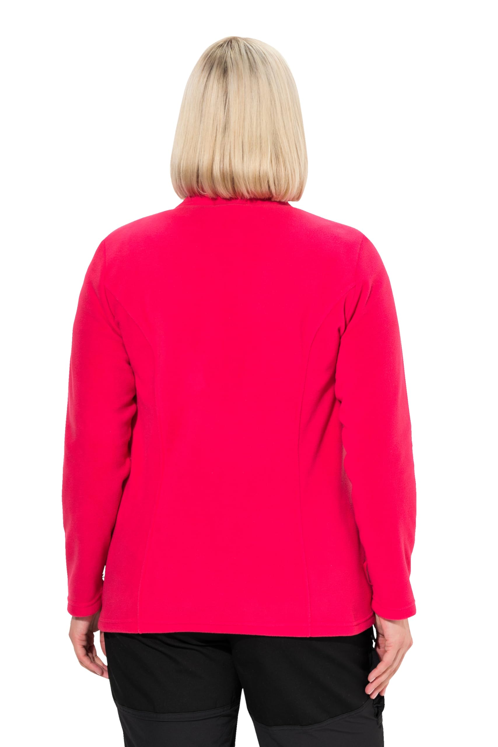 Ulla Popken Damska kurtka polarowa, duże rozmiary, plus size, system modułowy, kurtka wewnętrzna, stójka, magenta, 50-52