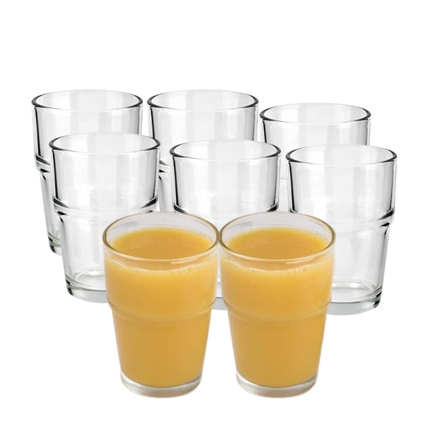 HOMESHOPA Stackable Drinking Glass, 8 Pack 170ml Crystal Clear Small Tumbler, Drinking Glasses for Water, Beverages & Cocktails, Transparent Glassware for Home, Kitchen & Parties, Dishwasher Safe
