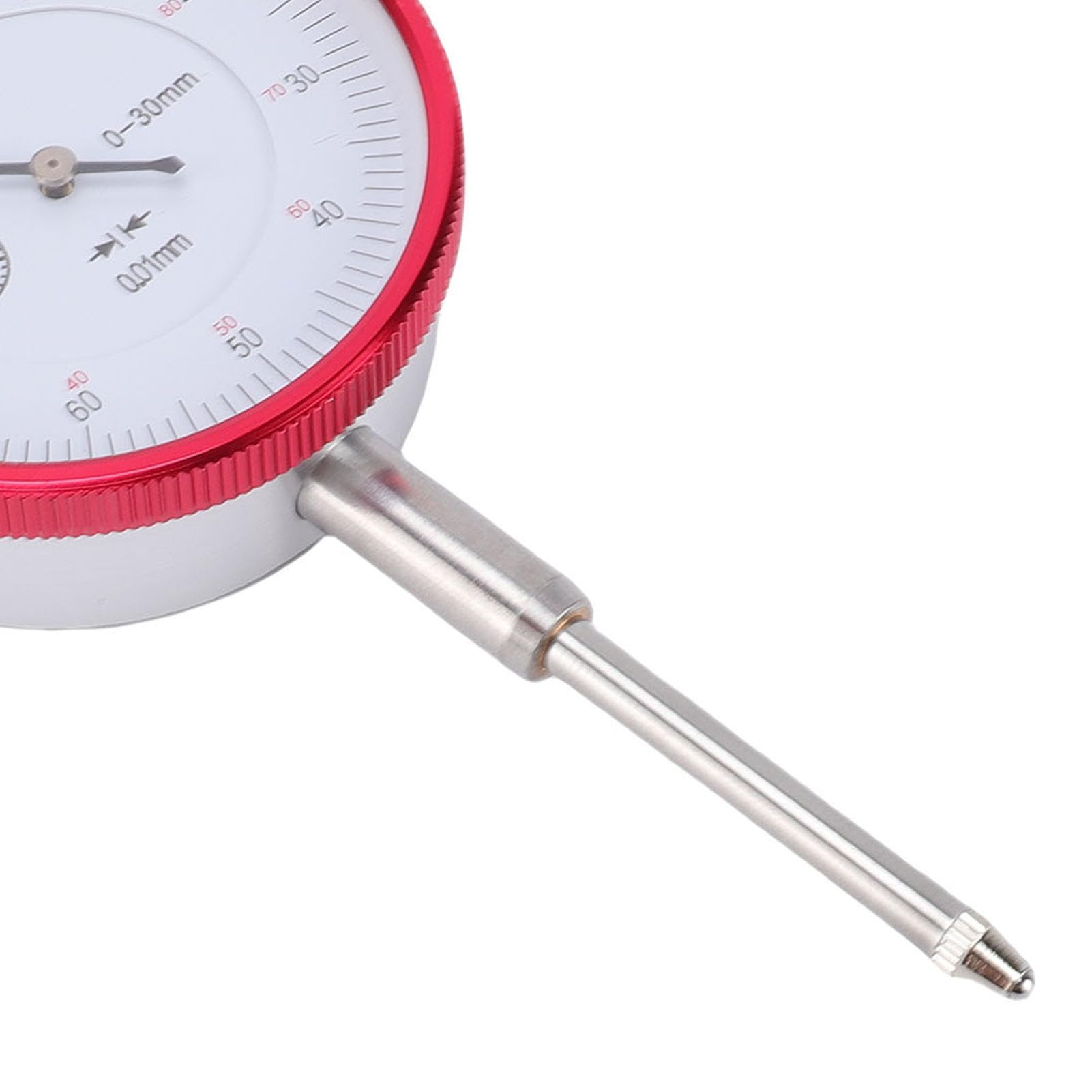 Bewinner Industrielle Messuhr, Messbereich 0–30 Mm, Messuhr mit 0,01 Mm Auflösung, Präzise, ​​stoßfeste Edelstahl-Anzeige mit Austauschbarer M2,5-Sonde für Holzbearbeitungsdrehmaschinen, CNC