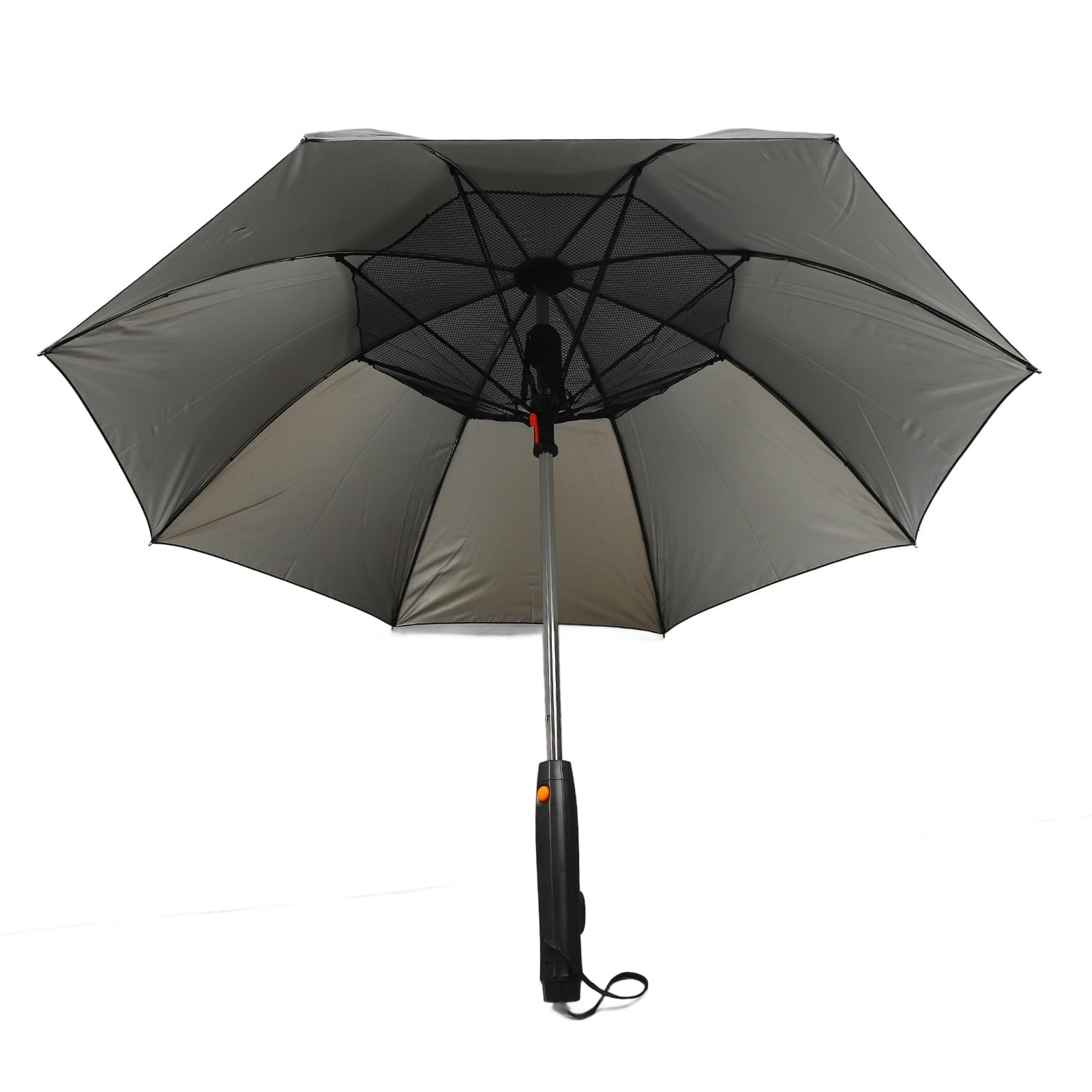 SIXRUN UV Słoneczny Parasol z Wentylatorem, 8 Żeberek, Przenośny 3-w-1 Zewnętrzny Parasol Chłodzący