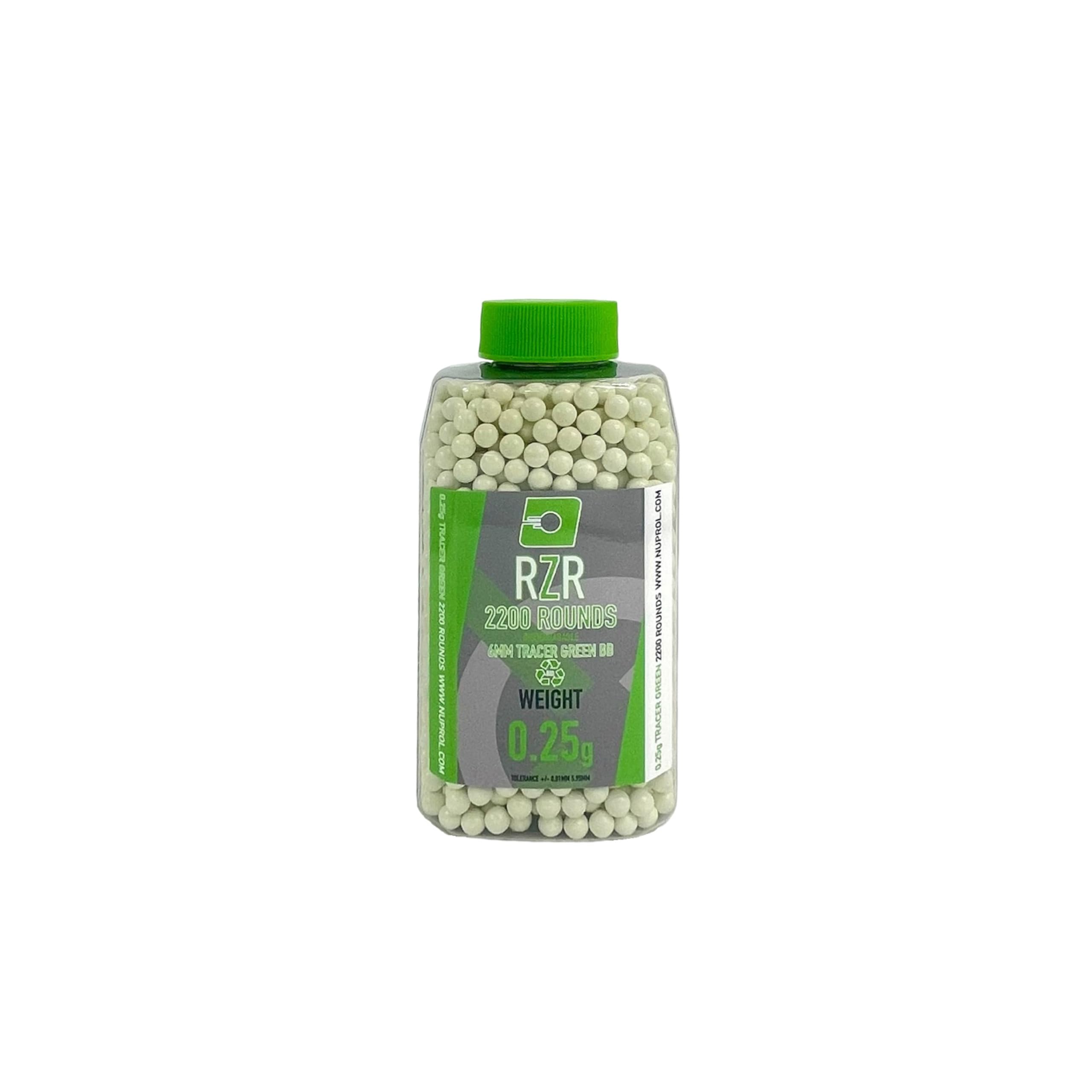 NUPROL RZR - Biodegradable Tracer Airsoft BBs - 0.25g (2200R), Green