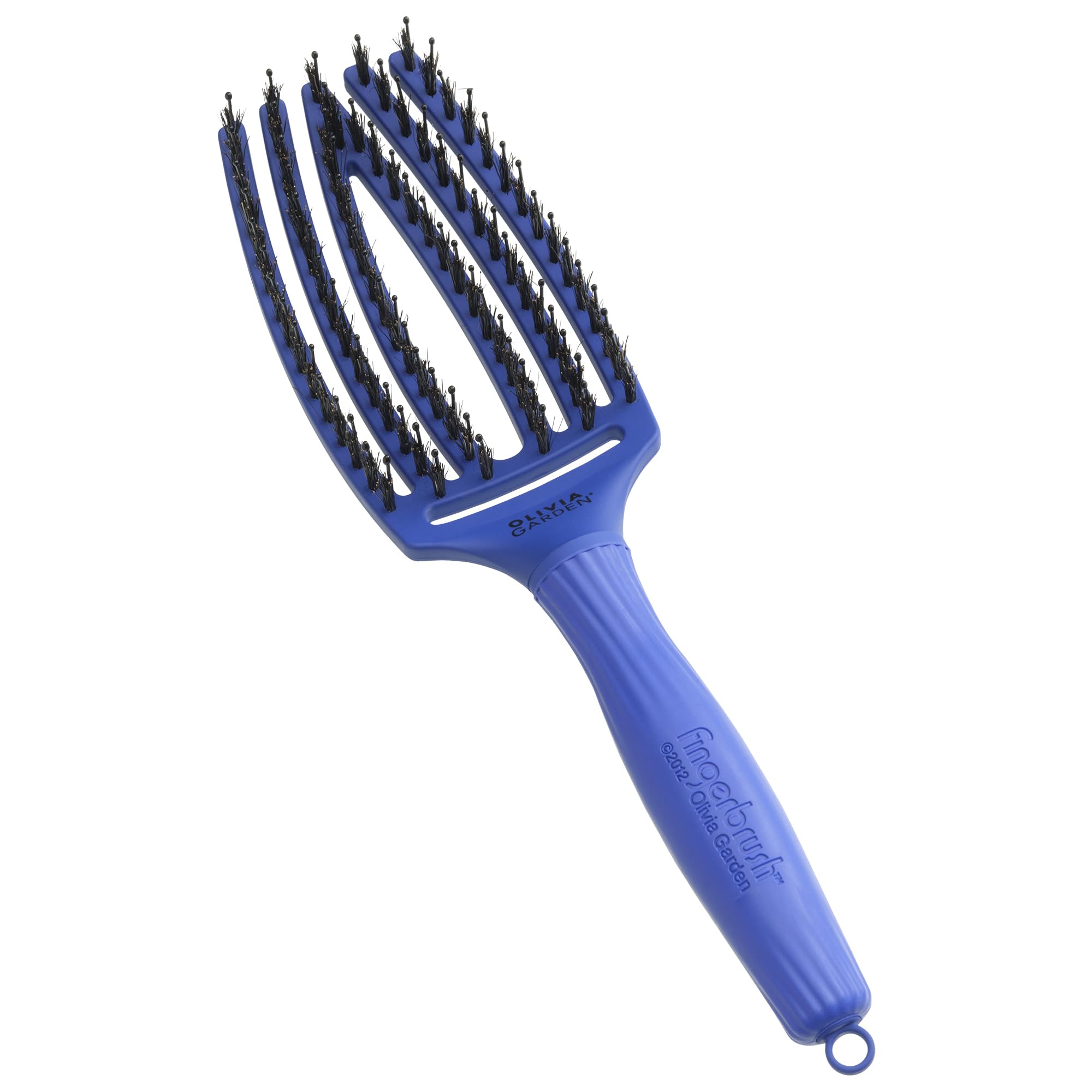 Olivia Garden FingerBrush Care Ionic Boar & Nylon Combo Medium Blue Jeans | Cepillo de Pelo Edición Limitada - Cepillo Profesional para Cabello Medio| Pelo Fino o Normal | Cerdas de Jabalí y Nylon