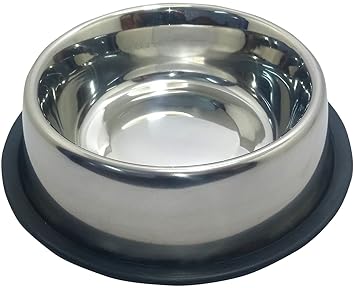 Sky Stainless Steel Food Grade Food and Water Feeding Bowl for Dogs Puppies Cats Rabbit (900 ml) Steel pet Bowl Round Steel Pet Bowl
