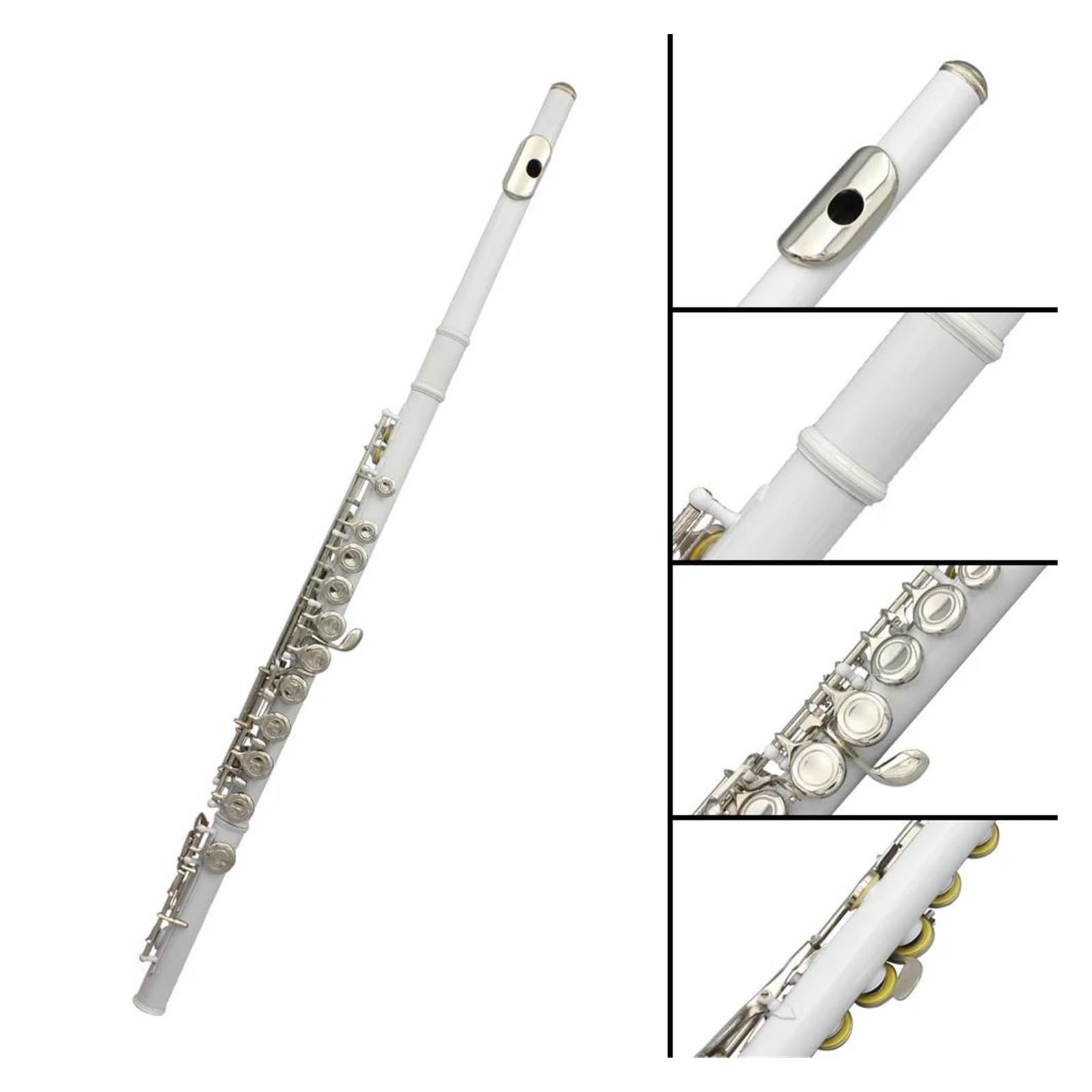 Flauto Traverso 16 C A Foro Chiuso Colore Bianco Rosa Rosa Adatto Ai Principianti Che Suonano Strumenti Musicali Flauto Standard