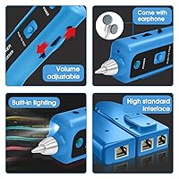 Vista 7 de Rastreador de Cables Probador de Cables de Red Ethernet RJ45 RJ11 - Rastreador de Tonos de Alambre CAT5 CAT6 Probador de Continuidad - Kit