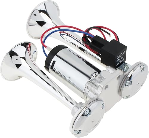 Miniatura 6 de Bocina de aire de 12V para camión, kit de bocina eléctrica súper fuerte de 600DB con doble trompeta y compresor para coches, camiones, trenes y