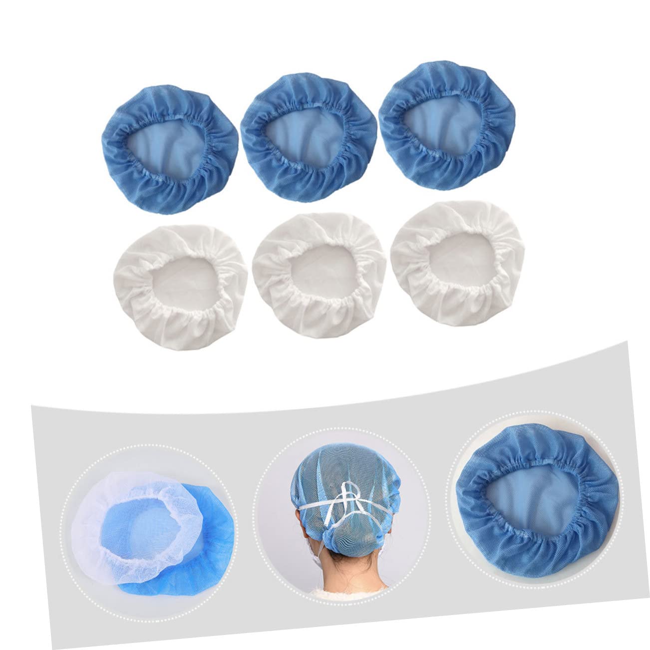 LIFKOME 4 Juegos De Gorros De Chef para Hombre Gorros De Trabajo Estáticos Transpirables De Fábrica De Trabajo Prácticos 6 Unidades X 4