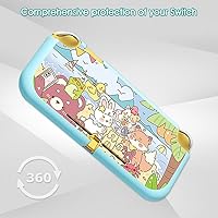 Vista 5 de PERFECTSIGHT Frog Bear Bunny Kitty Case Compatible with Nintendo Switch Lite Protective Case, Kawaii Soft TPU Slim Protective Cover for Kids Boys
