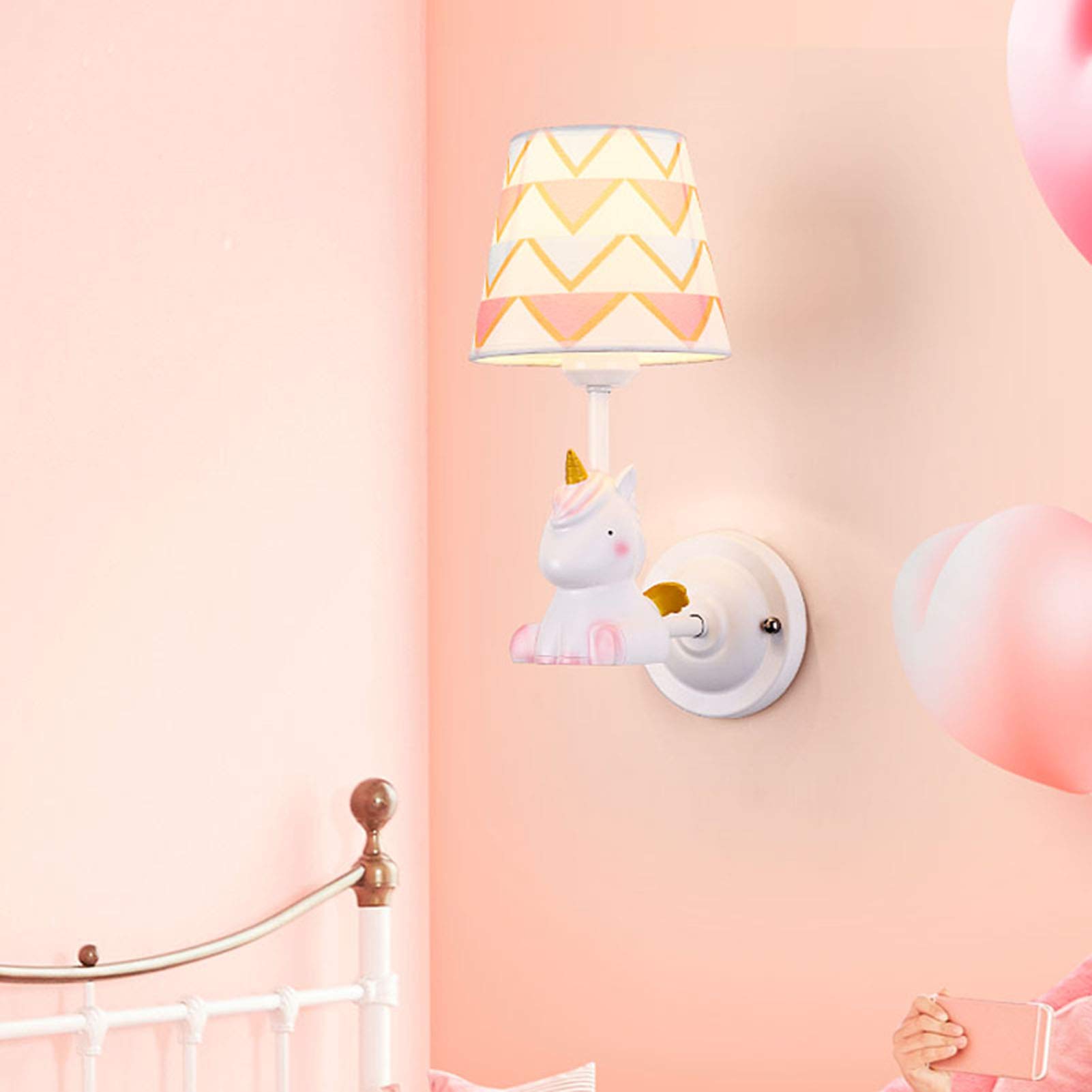 Lámpara de Pared Infantil de Estilo Europeo con Diseño de Dibujos Animados, Lámpara de Pared Sencilla con Diseño de Muñeca, Lámpara de Pared para Dormitorio, Lámpara de Pared Infantil con Diseño de An