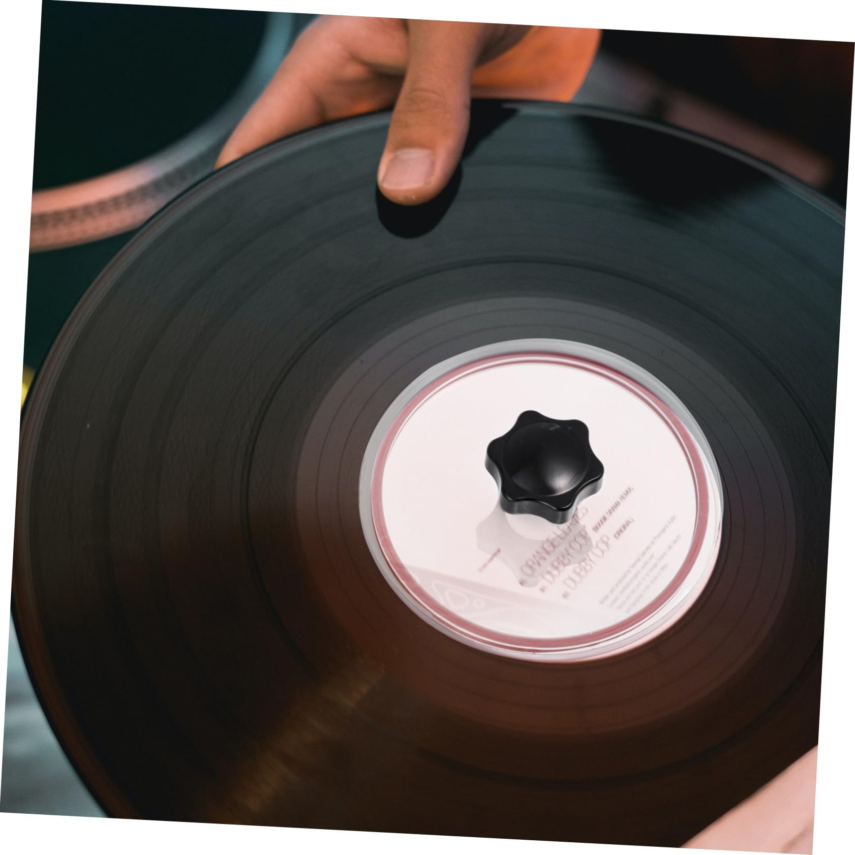 EXCEART Custodia Protettiva per Etichette Dischi in Vinile in Acrilico e Silicone, con Borsa e Panno, Design Arrotondato per Pulizia e Conservazione