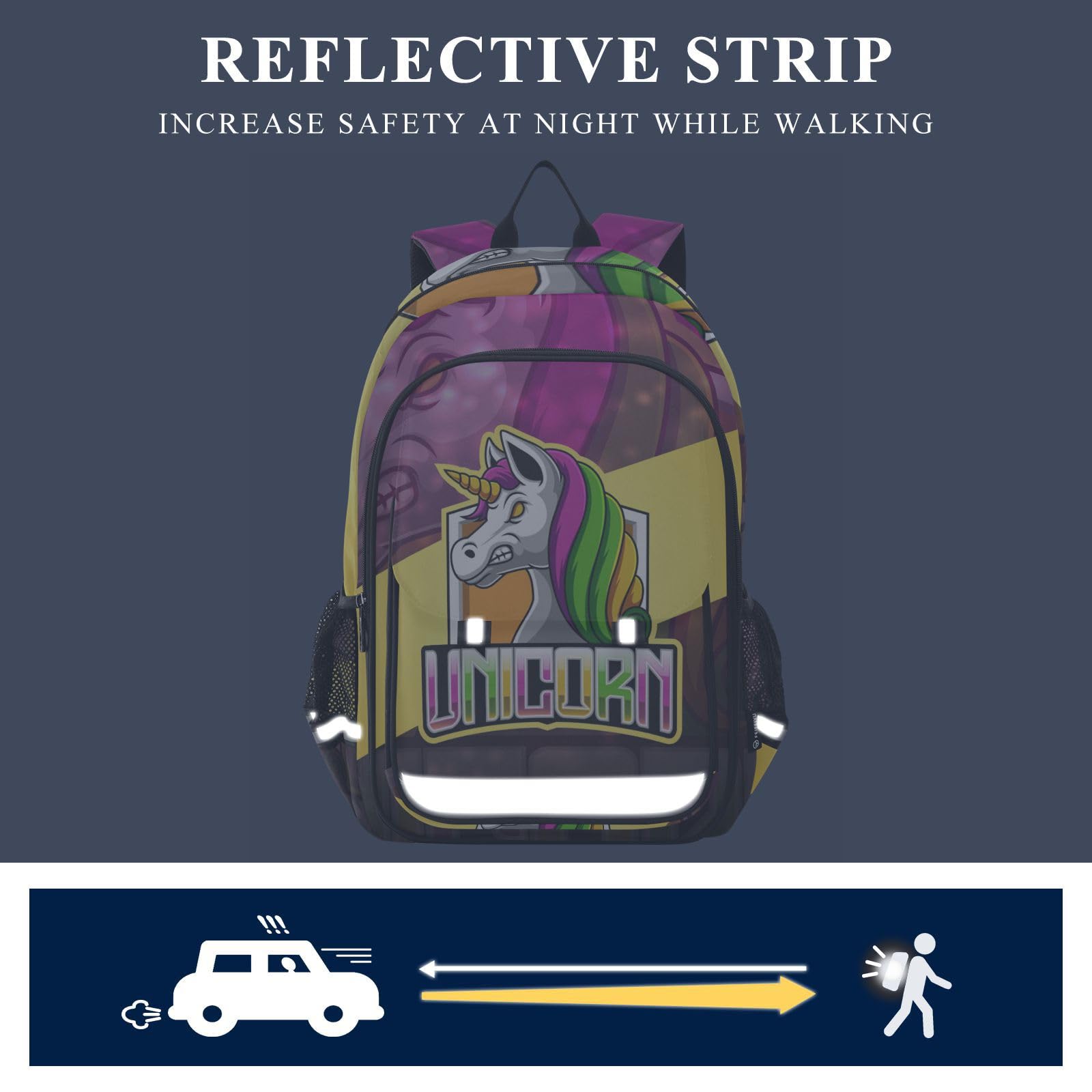 Adorable Unicornio Bebé Caballo Animal Mochila Para Niños Niñas Escolar Mochilas Grande Reflectante Bolso de Escuela De Viaje Mujeres Hombres