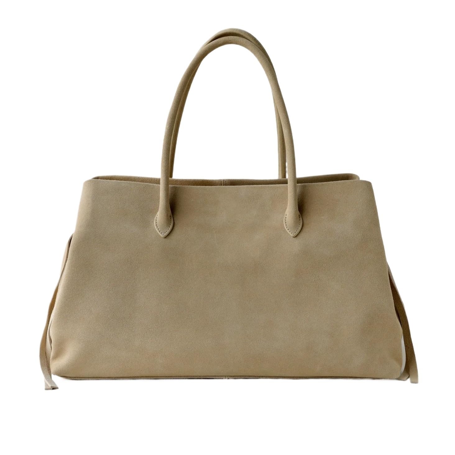 Borsa da donna in pelle scamosciata multistrato di grande capacità in color albicocca invernale(Apricot suede)