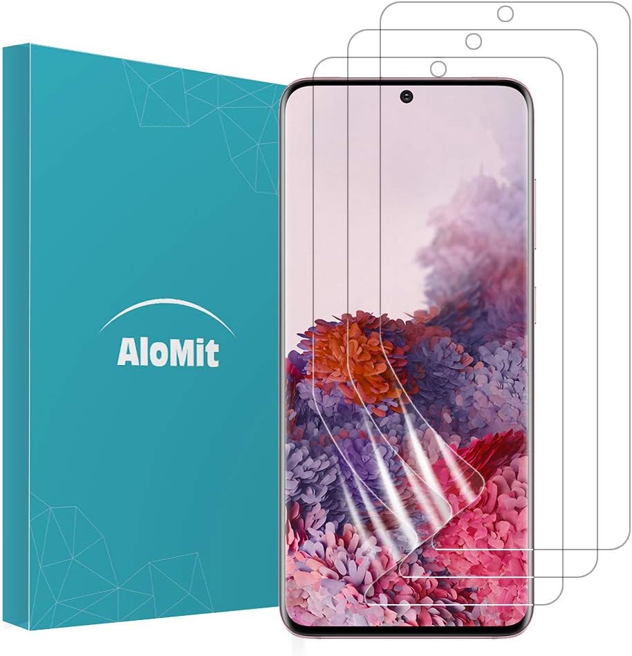 AloMit [3-Pack] Screen Protector for Samsung Galaxy S20 and S20 5G 6.2''[Support Fingerprint Sensor] [Case Friendly] [Wet Applied] [NOT GLASS] Plastic