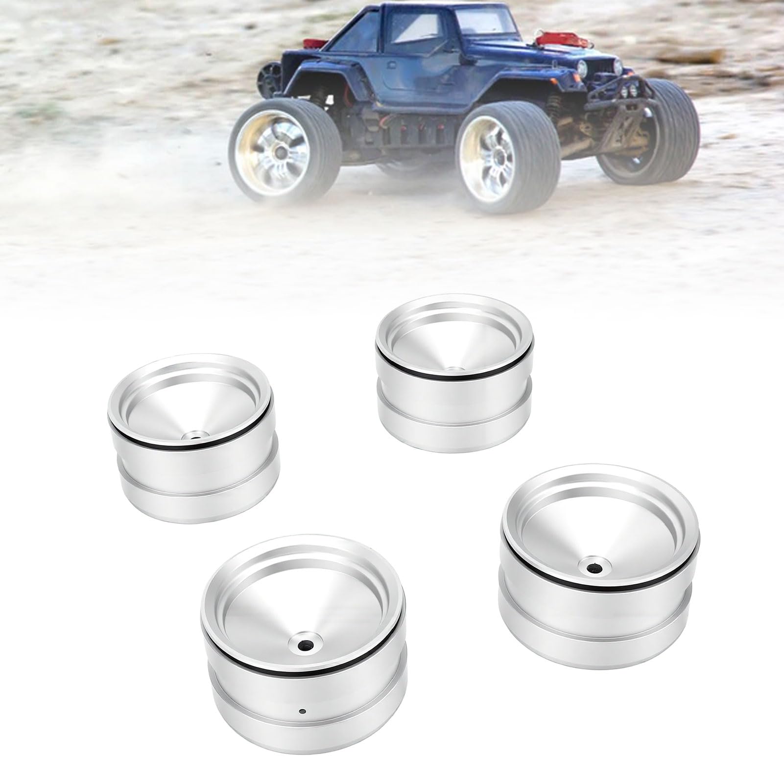 Dilwe Piasty kół Gąsienic RC 1/10, Stop Aluminium, 2,2 Cala, 185 G (SILVER)