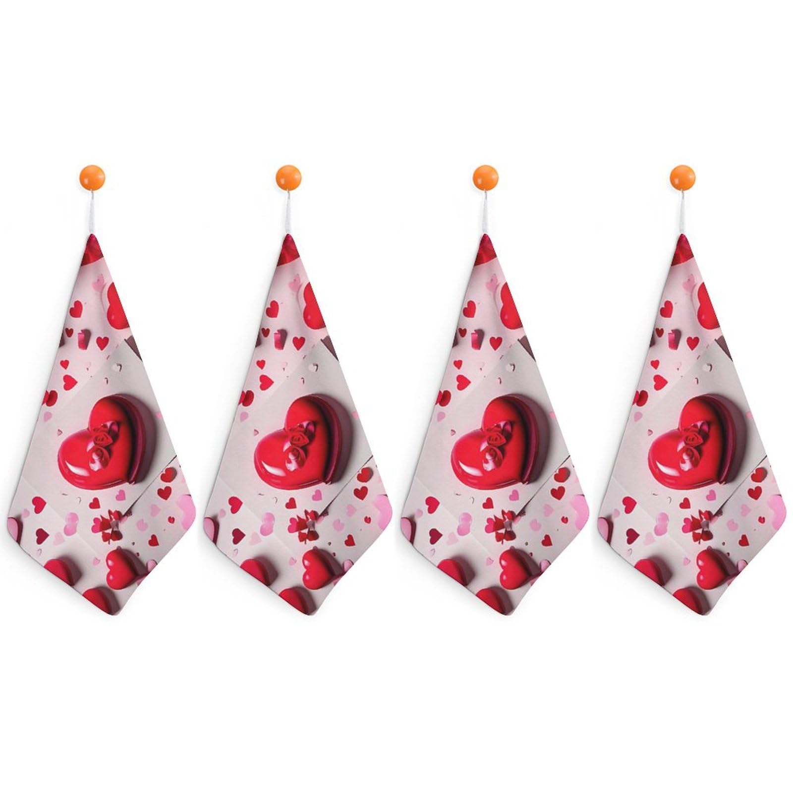 Essuie-mains doux qualité hôtel lot de 4 serviettes absorbantes avec boucle de suspension