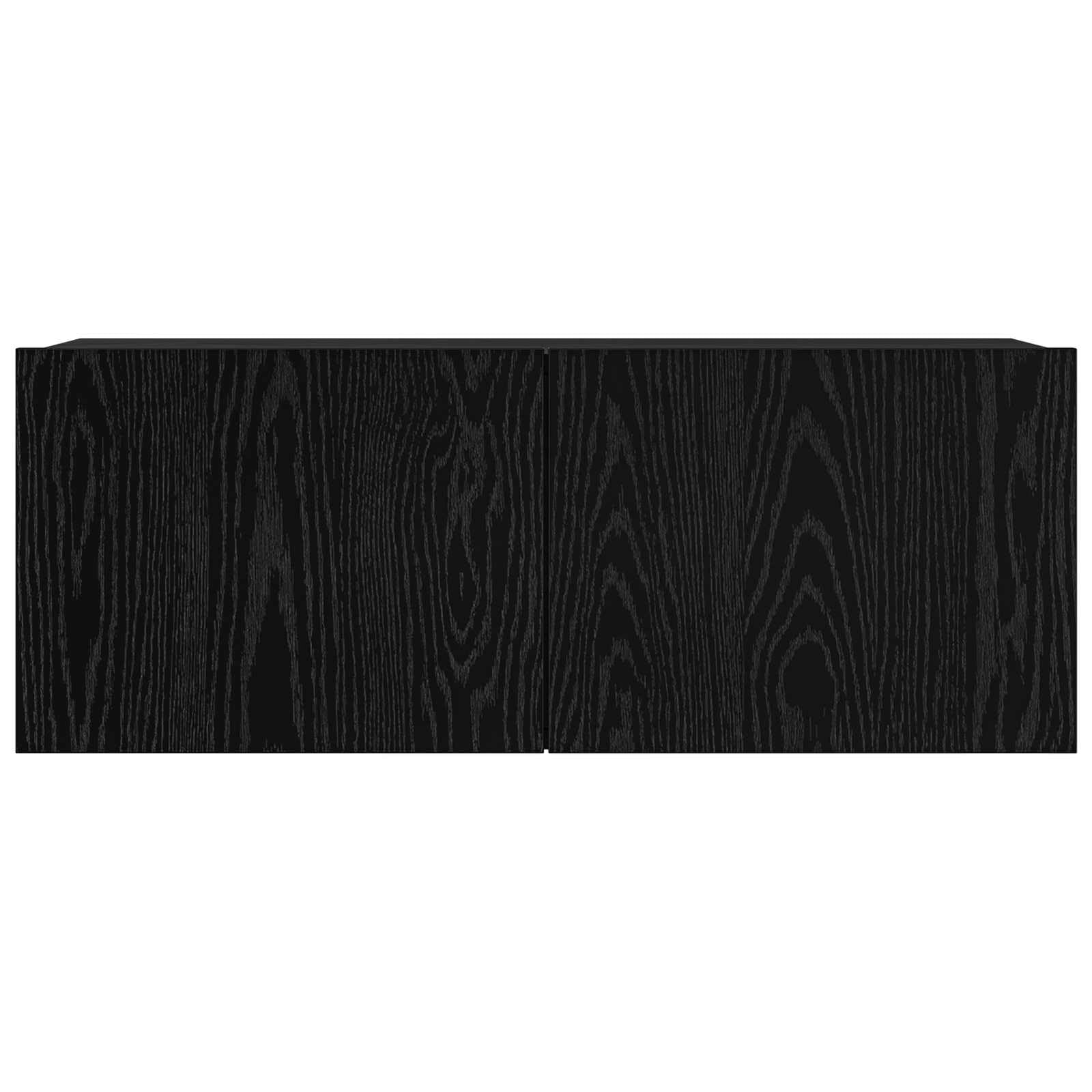 6-częściowy zestaw szafek pod telewizor o wyglądzie czarnego dębu, 100 x 30 x 30 cm, montaż ścienny z miejscem do przechowywania i regałami do salonu, konsoli multimedialnej i regałem HiFi