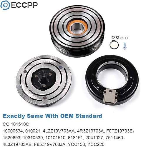 Miniatura 3 de ECCPP Embrague del compresor de CA apto para Ford para F-150 4.2L 4.6L 5.4L 1997-2006 embrague de CA