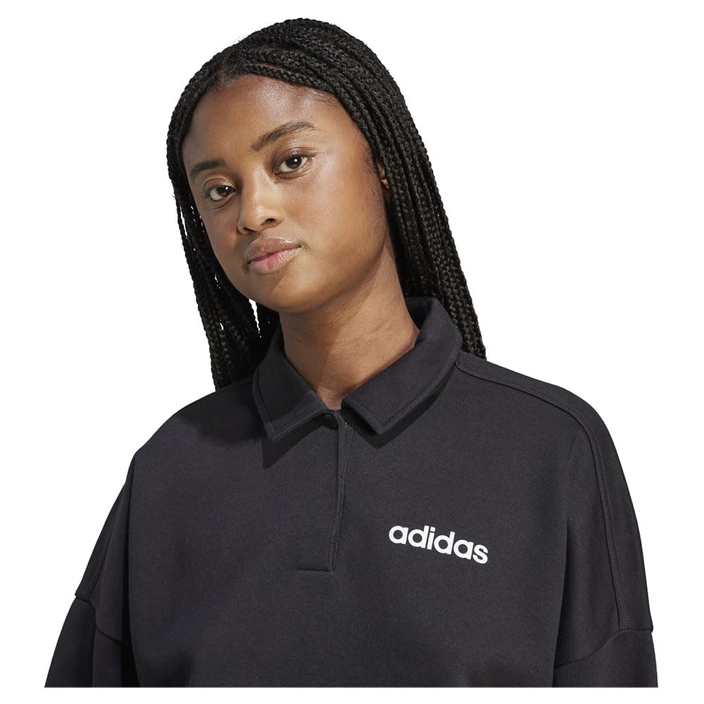 adidas Femme Essentials Linear Fleece Polo Sweatshirt