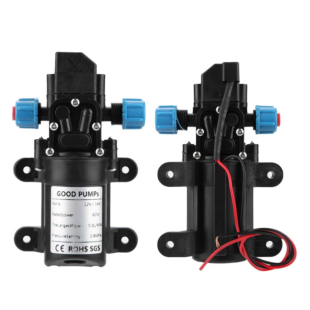 12V 60W Micro pompe à eau à membrane électrique, pompe à eau 5L/Min Micro pompe à membrane pour caravane Camping bateau