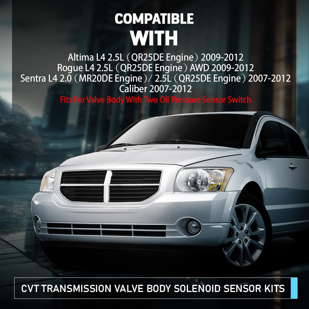 CHEDA Transmission Valve Body Solenoid Sensor Kits Compatible with Nissan Altima Rogue 2009-2012,Fit Nissan Sentra 2007-2012,Fit Dodge Caliber 2007-2012 CVT JF011E RE0F10A F1CJA 33446-JF011 33420XX1