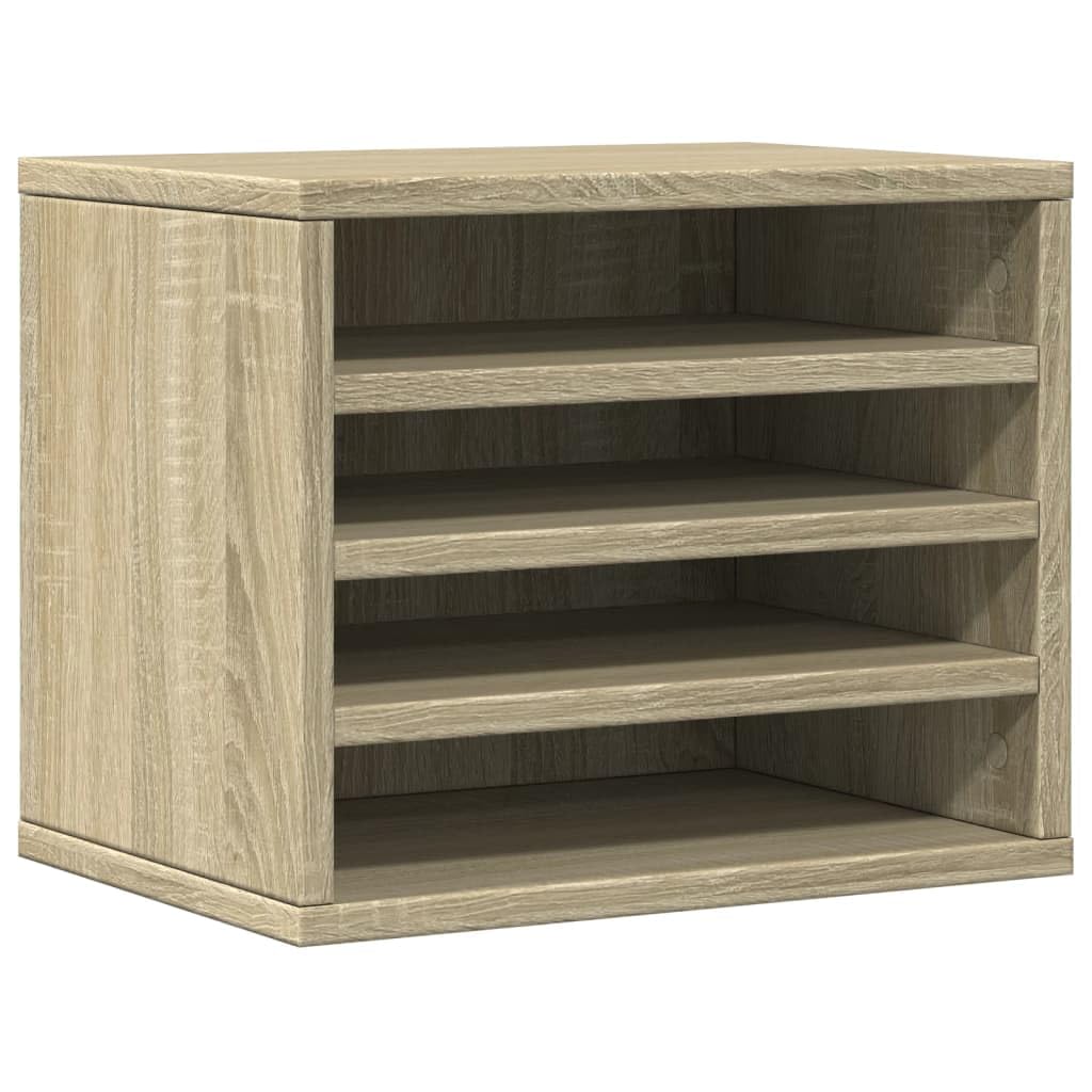 vidaXL Desk Organiser, Tray Organiser for Home and Office, File Organiser with Storage, Desktop Storage for Magazines, Sonoma Oak Engineered wood