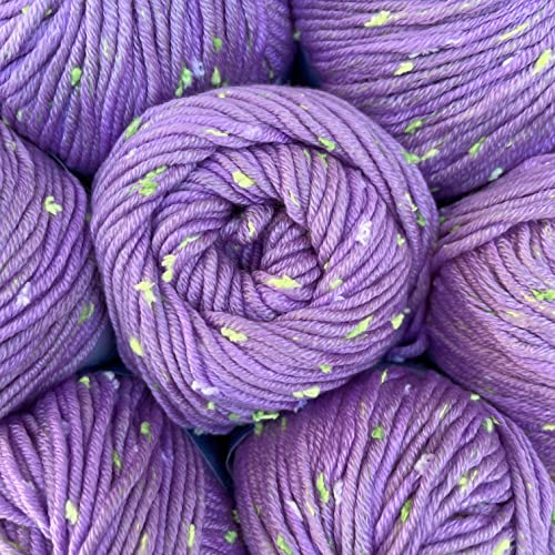 Image of Tweed Twinkles Soft Baby Yarn for Crocheting, 8-Pack (696Yds / 400G), Free Patterns - Acrylic Baby Blanket Knitting Yarn with Flecks - Size 3 DK Light Worsted Weight - Wisteria Purple