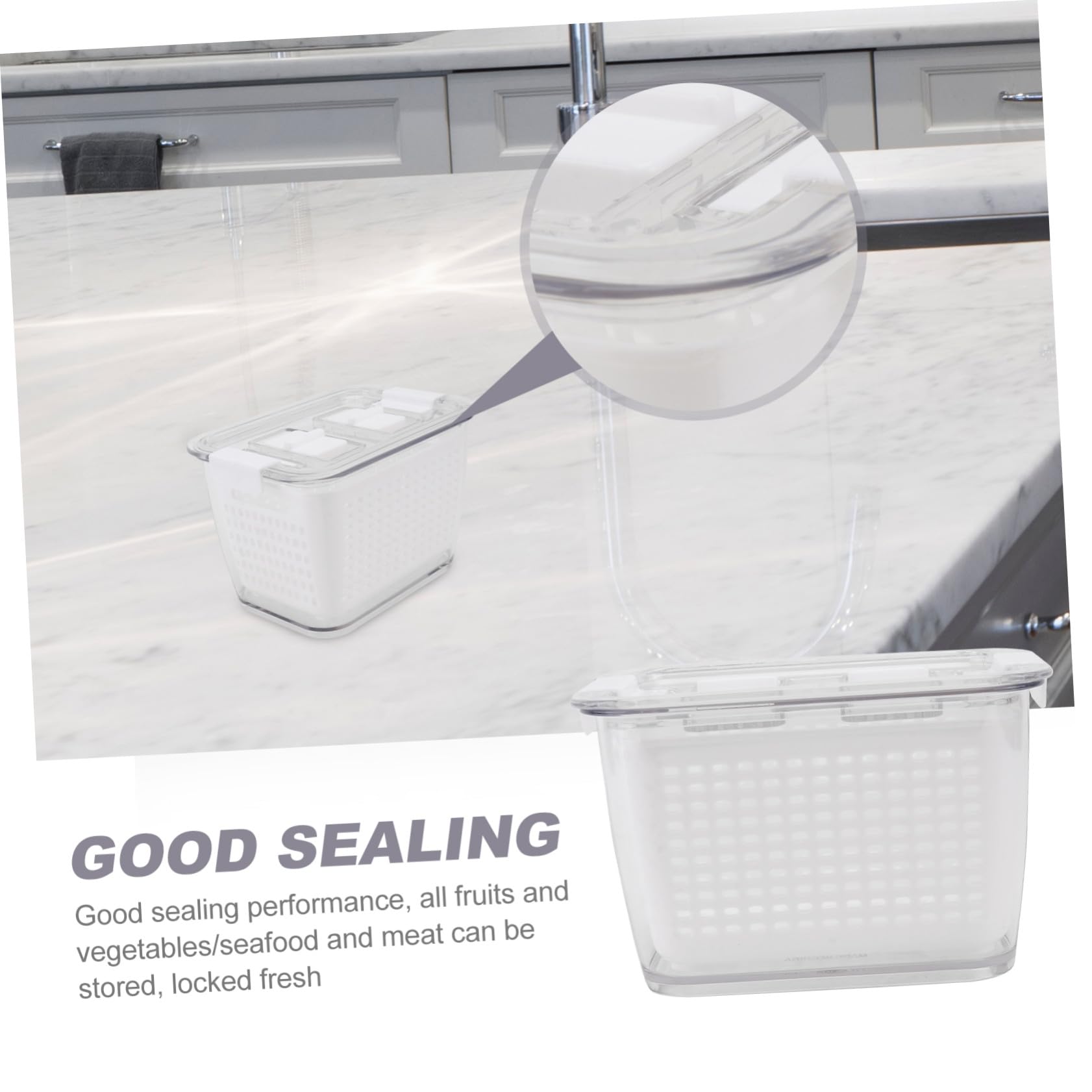 Ipetboom 3piezas Caja de Conservación de Alimentos Frescos para Refrigerador Caja de Almacenamiento de Alimentos Sellado para Frutas y Verduras Material Resistente para Cocina